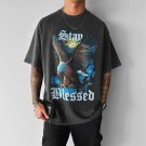 Stay Bless Print Short Sleeve T-Shirt