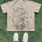 Simple Cartoon Printing Short Sleeve T-Shirt(gray)