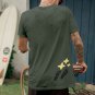 Space Trails Letter Printing Short Sleeve T-Shirt