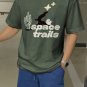 Space Trails Letter Printing Short Sleeve T-Shirt