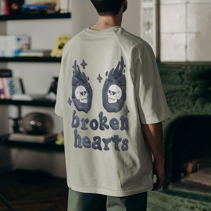 Broken Heart Puff Print T-Shirt
