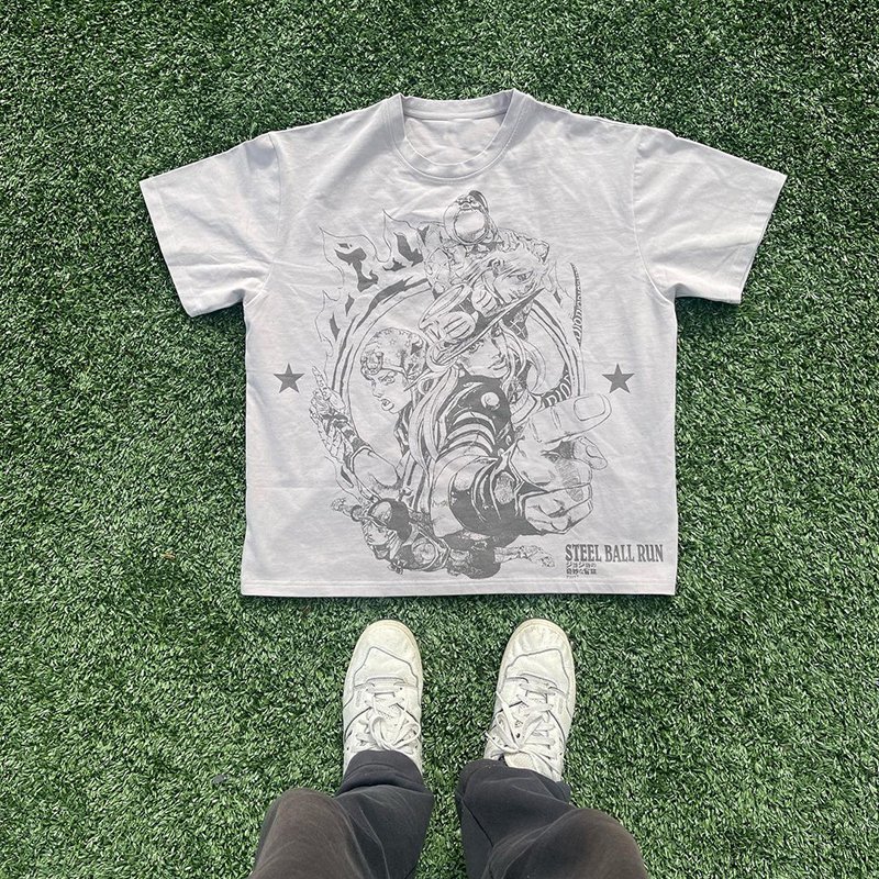 Simple Cartoon Printing Short Sleeve T-Shirt