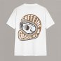 Men'S Modern Orange Caffeine & Gasoline White Print T-shirt