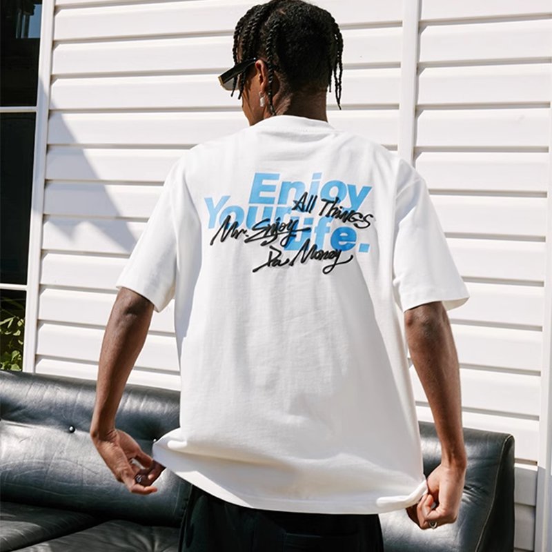 Enjoy Your Life Puff Print T-Shirt