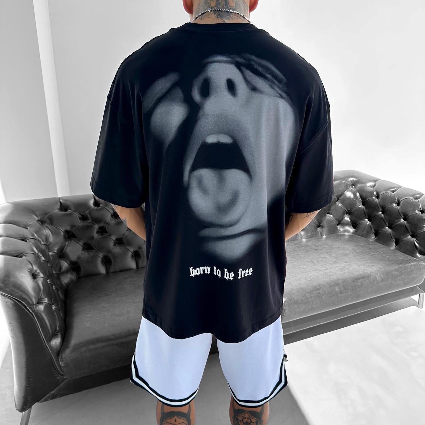 Born To Be Free Print Short Sleeve T-Shirt