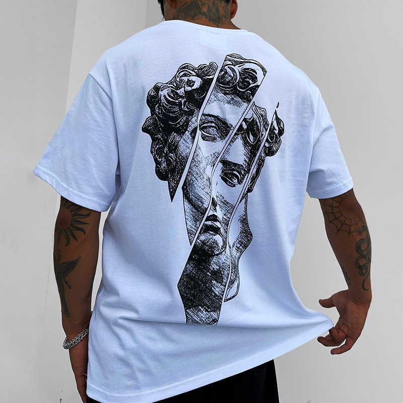 Statue David Print Short Sleeve T-Shirt