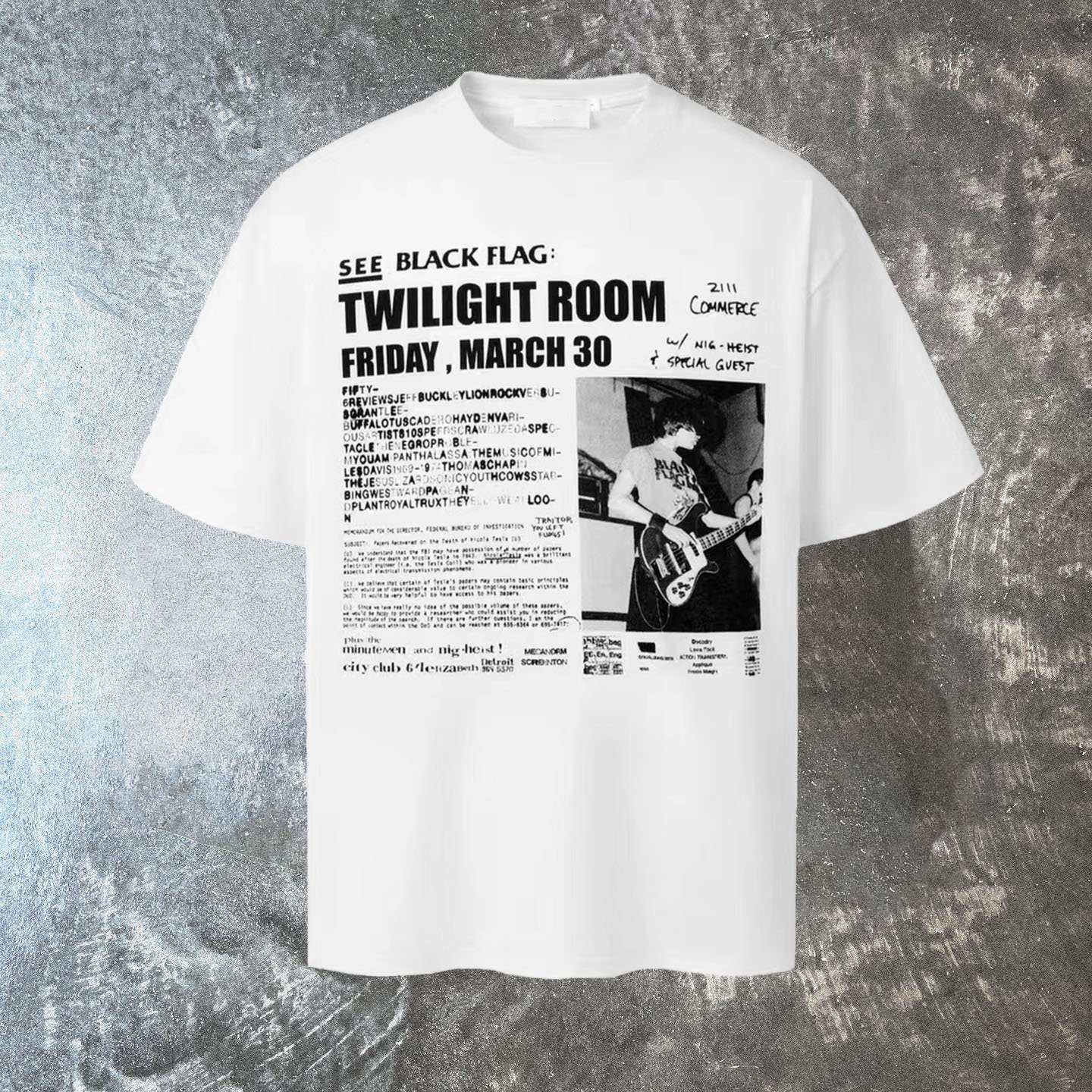 Retro Rock Band Print Short Sleeve T-Shirt