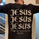Contrast Color Jesus Print Simple Short-Sleeved T-Shirt
