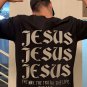 Contrast Color Jesus Print Simple Short-Sleeved T-Shirt