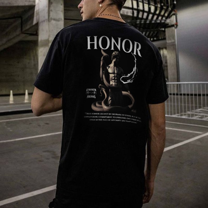 &acirc;��True Honor Lies Not In The Praise Of Others&acirc;�� Printed Short Sleeve T-Shirt