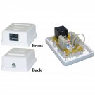 Cat6 Single Jack Surface Mount Box, Female, Unshielded, White
