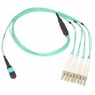 Plenum Fiber Optic Cable, 40 Gigabit Ethernet QSFP 40GBase-SR4 to MTP(MPO)_LC (4 Duplex LC) 24 inch Plenum Fiber Optic Cable, 40 Gigabit Ethernet QSFP 40GBase-SR4 to MTP(MPO)_LC (4 Duplex LC) 24 inch