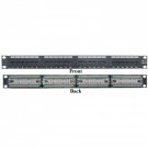 Rackmount 24 Port Cat6 Patch Panel, Horizontal, 110 Type, 568A & 568B Compatible, 1U