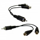 RCA Splitter _ Adapter, RCA Male to Dual RCA Female, 6 inch 30R1-03360