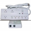 Surge Protector, 8 Outlet, Professional with Fax Modem Protection, Max 2160 Joules, Power Cord 6 foo