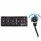 Surge Protector, Flat Rotating Plug, 6 Outlet, Black, Metal, Commercial Grade, 1 X3 MOV, EMI & RFI,