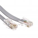 Telephone Cord (Data), RJ45, Silver Satin, Straight, 7 foot