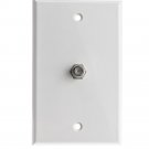 TV Wall Plate with 1 F-pin Coupler, White  ASF-20251WH