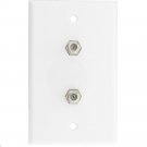 TV Wall Plate with 2 F-pin Couplers, White ASF-20252WH