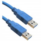 USB 3.0 Cable, Blue, Type A Male _ Type A Male, 10 foot
