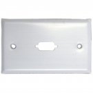 Wall Plate, White, 1 Port fits DB9 or HD15 (VGA), Painted Stainless Steel  301-1-9