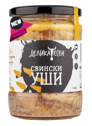 Pork ears Delicatessen 2x540g Organic Handmade Glass Jar