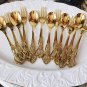 Dessert cutlery in gold-plated stainless steel 6 pieces spoons and forks