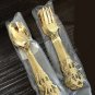 Dessert cutlery in gold-plated stainless steel 6 pieces spoons and forks