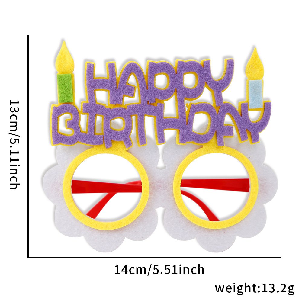 Children's birthday glasses Balloon cake frame birthday party decoration (8)