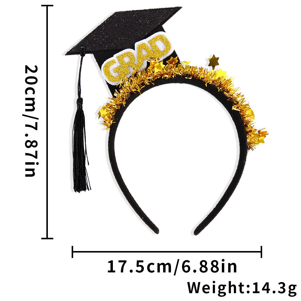 Doctoral hat headwear GRAD school headband decorated for university graduation (5)