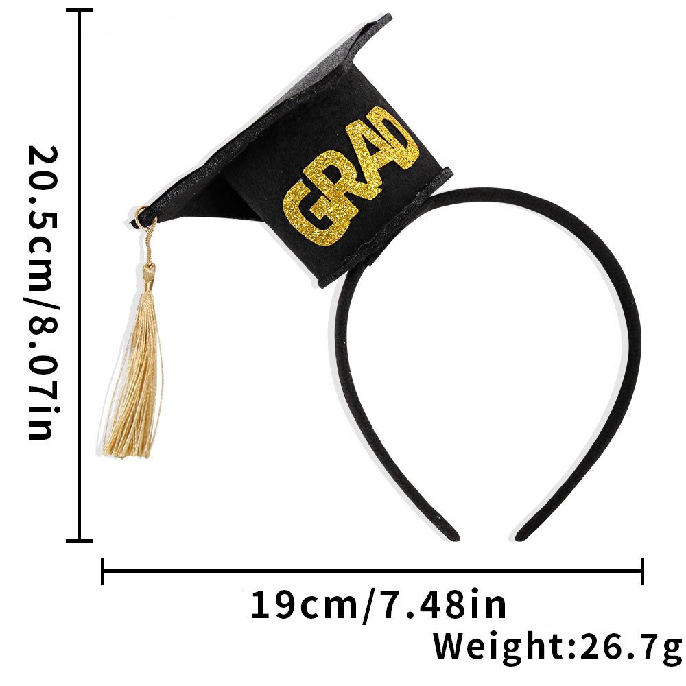 Doctoral hat headwear GRAD school headband decorated for university graduation (3)