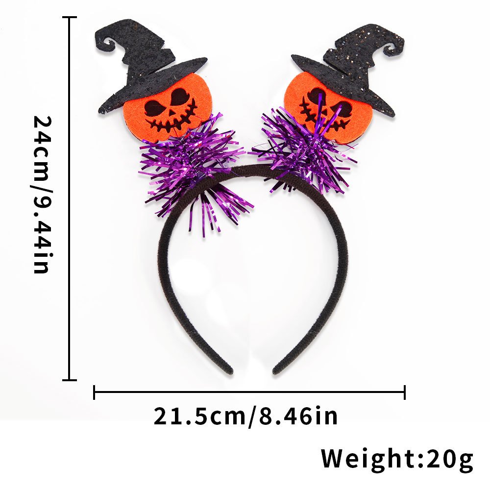 Ghost Festival Makeup Ball Funny Headwear 3D Witch Hat Spider Head Hoop (10)