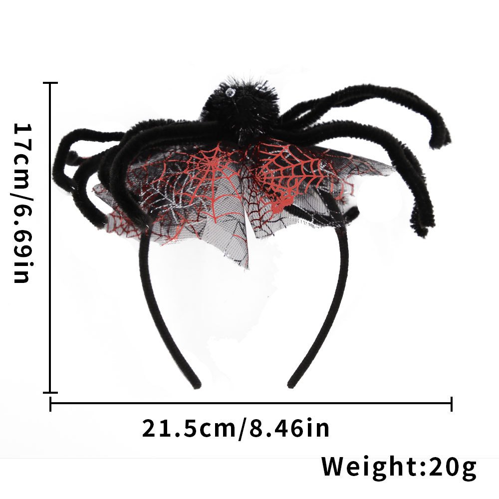 Ghost Festival Makeup Ball Funny Headwear 3D Witch Hat Spider Head Hoop (9)