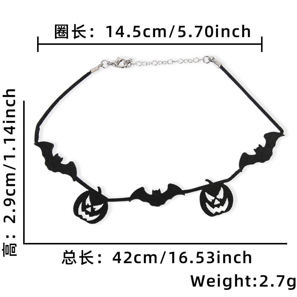 Halloween necklace, bat ghost neck accessory, ghost party decoration (3)