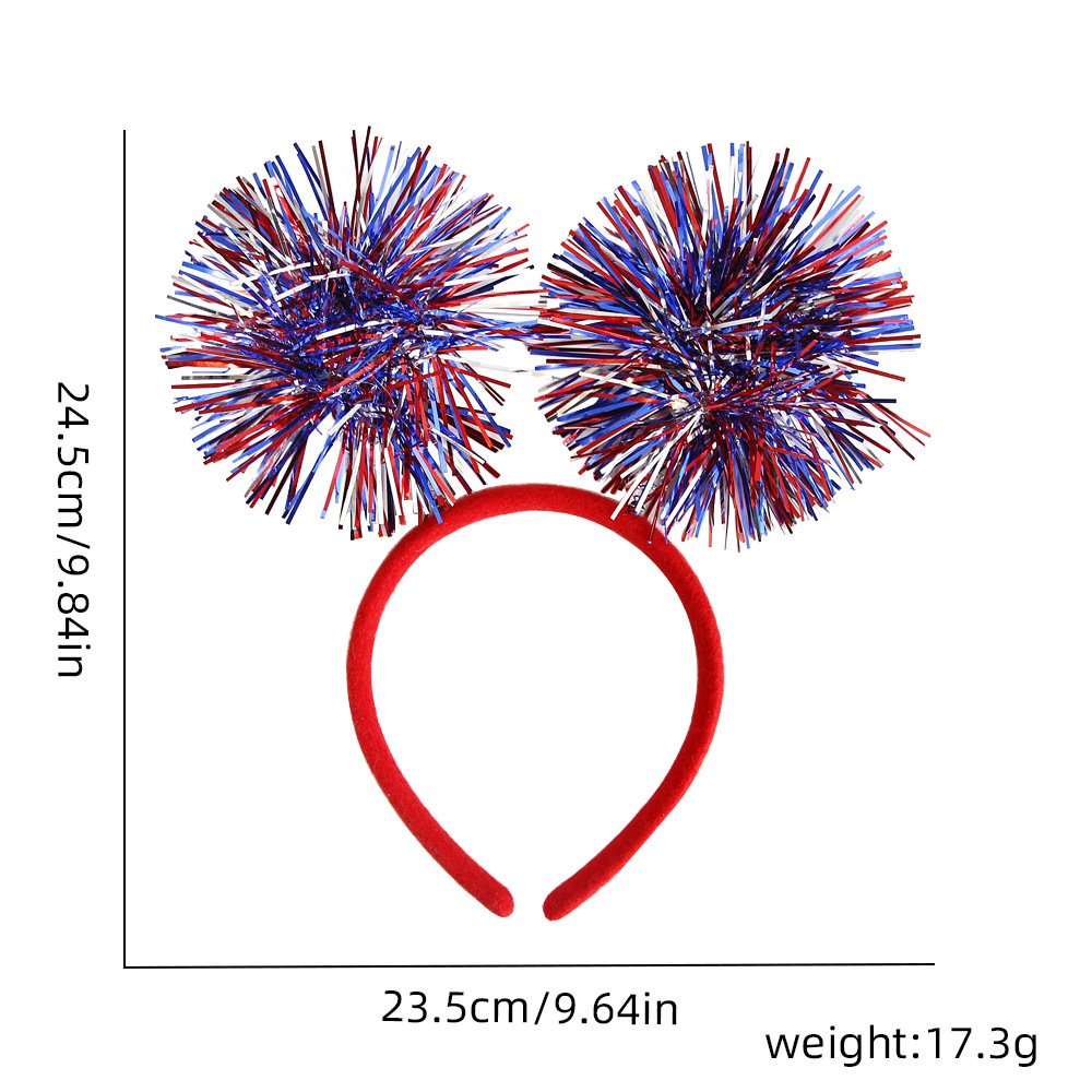 Hat headband, holiday party decoration props, five pointed star tassel headband  (1)