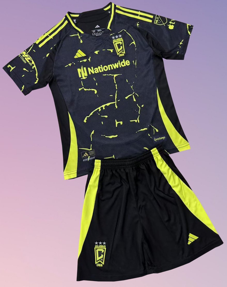 Kids Columbus Crew Away Youth Kit 2025/2026 Jersey Shirt Soccer Football 25/26