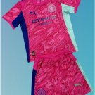 Kids Manchester City Goalkeeper Pink Youth Kit 2025/2026 Jersey Shirt Soccer Football 25/26