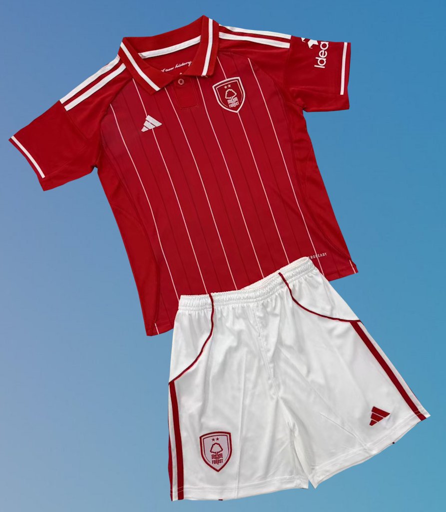 Kids Nottingham Forest Home Youth Kit 2025/2026 Jersey Shirt Soccer Football 25/26