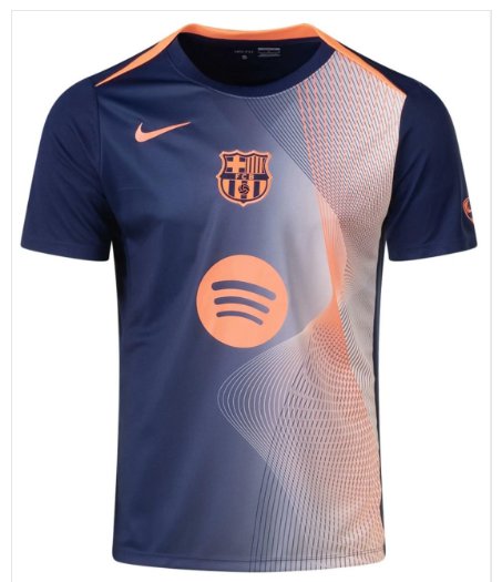 Men Barcelona Pre-Match Navy Orange Jersey 2025-2026 Shirt Soccer Football 25-26