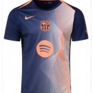Men Barcelona Pre-Match Navy Orange Jersey 2025-2026 Shirt Soccer Football 25-26