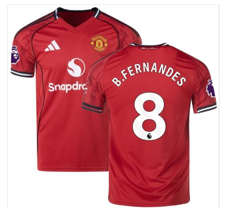 Men B.FERNANDES #8 Manchester United Home Jersey 2025-2026 Shirt Soccer Football 25-26