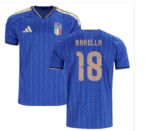 Men BARELLA #18 Italy Home World Cup Jersey 2026-2027 Shirt Soccer Football 26-27