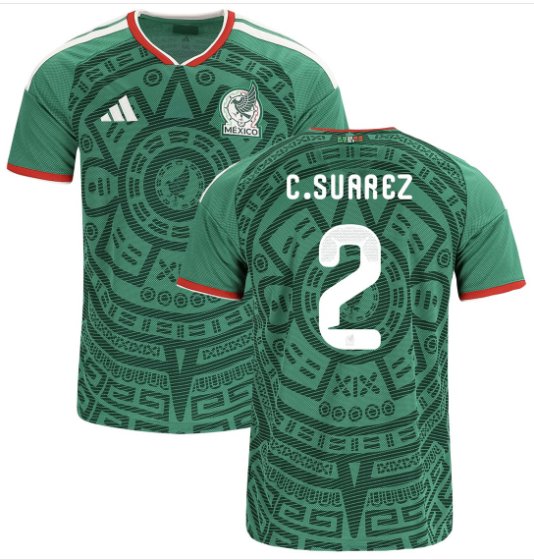 Men C.SUAREZ #2 Mexico Home World Cup Jersey 2026-2027 Shirt Soccer Football 26-27
