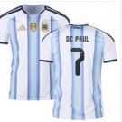 Men DE PAUL #7 Argentina Home World Cup Jersey 2026-2027 Shirt Soccer Football 26-27