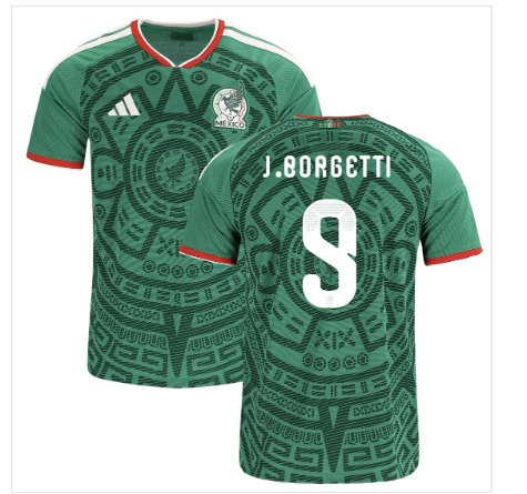 Men J.BORGETTI #9 Mexico Home World Cup Jersey 2026-2027 Shirt Soccer Football 26-27