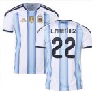 Men L.MARTÍNEZ #22 Argentina Home World Cup Jersey 2026-2027 Shirt Soccer Football 26-27
