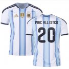 Men MAC ALLISTER #20 Argentina Home World Cup Jersey 2026-2027 Shirt Soccer Football 26-27