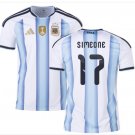 Men SIMEONE #17 Argentina Home World Cup Jersey 2026-2027 Shirt Soccer Football 26-27