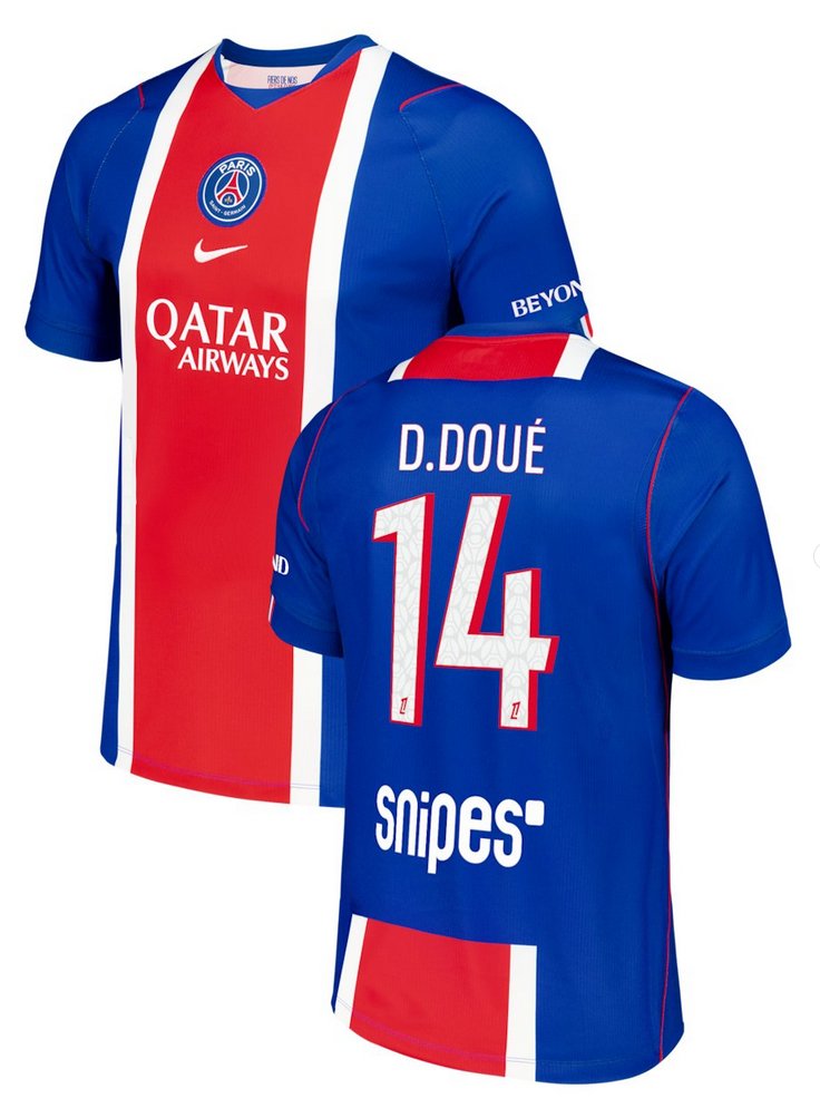 Men D.DOU&Atilde;� #14 Paris Saint Germain Home Jersey 2026-2027 Shirt Soccer Football 26-27