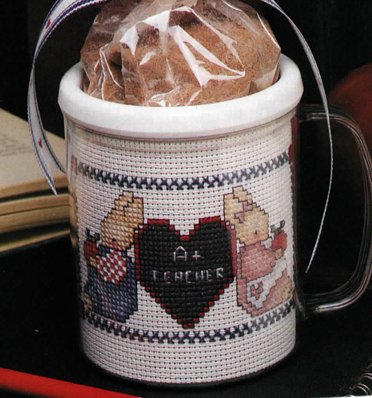 Cross Stitch Chart - TEACHER Raspberry Tea Pattern Needlepoint Vintage from 1991
